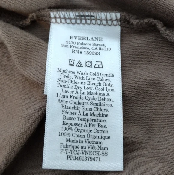 Everlane Men's Brown Organic Cotton Casual V-Neck Short Sleeve Shirt Size XXL - Picture 12 of 12